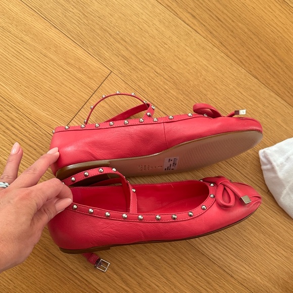 SCHUTZ bright Pink Studded Flats with Bow - Picture 4 of 6